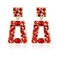 VANGETIMI Red Rhinestone Rectangle Dangle Earrings Colorful Crystal Geometric Drop Statement Earrings for Women