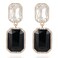 VANGETIMI Vintage Rhinestone Statement Earrings Fancy Big Crystal Rectangle Drop Dangle Earrings Evening Prom Pageant Jewelry Earrings for Women Blackclear