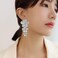 Vavhoo Bohemian Daisy Flower Matte Floral Petal Drop Dangle Earrings 3 Layered Tiered for Women Chic Boho Wedding Jewelry Silver