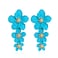 Vavhoo Bohemian Daisy Flower Matte Floral Petal Drop Dangle Earrings 3 Layered Tiered for Women Chic Boho Wedding Jewelry Sky Blue