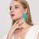 Vavhoo Bohemian Daisy Flower Matte Floral Petal Drop Dangle Earrings 3 Layered Tiered for Women Chic Boho Wedding Jewelry Sky Blue