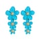 Vavhoo Bohemian Daisy Flower Matte Floral Petal Drop Dangle Earrings 3 Layered Tiered for Women Chic Boho Wedding Jewelry Sky Blue