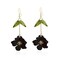 Vavhoo Boho Flower Dangle Earrings Cute Green Leaf Fairy Statement Summer Refreshing Seaside Idyllic Holiday Earrings Black