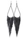 Vijiv 1920s Drop Tassel Earrings 20s Flapper Jewelry Costumes Accessories Black