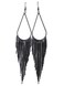 Vijiv 1920s Drop Tassel Earrings 20s Flapper Jewelry Costumes Accessories Black
