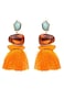 Pingyongchang Vintage Drop Dangle Earrings Boho Tassel Earrings Water Heart Leaf Shaped Alloy Long Bohemian Drop Earrings for Women Orange