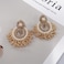 NewZenro Vintage Imulated CZ Beaded Tassel Statement Dangle Drop Earrings for Women Boho Beaded Chandelier Dangling Stud Indian Jhumka Festival Jewelry for Her