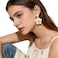 VOGUEKNOCK Vogueknock Rattan Earrings for Women Statement Boho Raffia Straw Wrapped Flower Drop Dangle Earrings Summer Tropical Beach Jewelry Beige