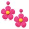 VOGUEKNOCK Vogueknock Rattan Earrings for Women Statement Boho Raffia Straw Wrapped Flower Drop Dangle Earrings Summer Tropical Beach Jewelry Hot Pink