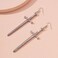 Weenkeey 2 Pairs Gothic Dagger Sword Earrings Retro Long Sword Hook Earrings Punk Knife Dangle Drop Earrings for Women Silver Black