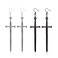 Weenkeey 2 Pairs Gothic Dagger Sword Earrings Retro Long Sword Hook Earrings Punk Knife Dangle Drop Earrings for Women Silver Black