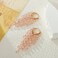 Winssigma Fringe Hoop Dangle Earrings Long Beads Tassel Chain Earrings for Women Sparkly Chandelier EarringsLt Pink