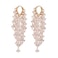 Winssigma Fringe Hoop Dangle Earrings Long Beads Tassel Chain Earrings for Women Sparkly Chandelier EarringsLt Pink
