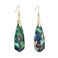 Plumiss Women Boho Green Blue Imperial Jasper Stone Dangle Earrings
