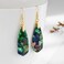 Plumiss Women Boho Green Blue Imperial Jasper Stone Dangle Earrings