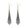 Plumiss Women Handmade Boho Natural Labradorite Stone Dangle Earrings