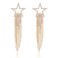 JERTOCLE Womens alloy Tassel Earrings Star Ear Stud Pave Crystal Dangle Earrings Boho Waterfall Beaded Fringe Drop Earring gold