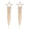 JERTOCLE Womens alloy Tassel Earrings Star Ear Stud Pave Crystal Dangle Earrings Boho Waterfall Beaded Fringe Drop Earring gold