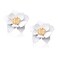 WUWEIJIAJIA Boho Flower Stud Earrings with White Pearl Daisy Dangle Drop Earrings with Gold Flower Bud