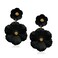 WUWEIJIAJIA Boho Flower Stud Earrings with White Pearl Daisy Dangle Drop Earrings with Gold Flower Bud 3Black