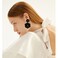 WUWEIJIAJIA Boho Flower Stud Earrings with White Pearl Daisy Dangle Drop Earrings with Gold Flower Bud 3Black