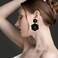 WUWEIJIAJIA Boho Flower Stud Earrings with White Pearl Daisy Dangle Drop Earrings with Gold Flower Bud 3Black