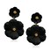 WUWEIJIAJIA Boho Flower Stud Earrings with White Pearl Daisy Dangle Drop Earrings with Gold Flower Bud 3Black