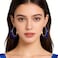 XOCARTIGE Acrylic Hoop Earrings for Women Tortoise Resin Earrings Bohemia Statement Dangle Earring Studs Navy Blue