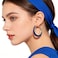 XOCARTIGE Acrylic Hoop Earrings for Women Tortoise Resin Earrings Bohemia Statement Dangle Earring Studs Navy Blue