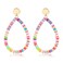 XOCARTIGE Heishi Bead Drop Earrings Colorful African Vinyl Beaded Hoop Dangle Earring Studs for Women Bohemia Summer Beach Accessory A Rainbow