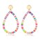 XOCARTIGE Heishi Bead Drop Earrings Colorful African Vinyl Beaded Hoop Dangle Earring Studs for Women Bohemia Summer Beach Accessory A Rainbow