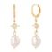 XYJZXY Star Drop Earrings Pearl Drop Dangle Hoop Earrings for Women