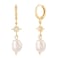 XYJZXY Star Drop Earrings Pearl Drop Dangle Hoop Earrings for Women