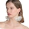 YERTTER Women Big Petal Drop Large Earrings Big Flowers Dangle Earrings with Chiffon Floral Tassel for Vacation Wedding Ivory