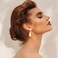 YUJIE Gold Plated Earrings for Women Geometric Chunky Dangle Earring Trendy TwoTone statement Jewelry