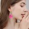 YUNXI Unique Boho Flower Dangle Earrings Exaggerated Layered Floral Petal Drop Dangle Earrings Statement Stud Earring for Women Jewelry Gifts with Box Hot Red
