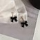 ZAHSY Black Velvet Bow Dangle Earrings Bowknot Pearl Earrings for Women