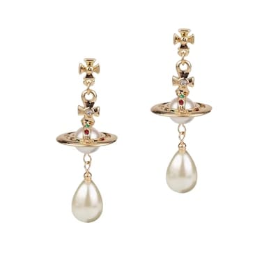 ZHOUMEIWENSP Silver Saturn NANA Earrings Planet Dangle Earrings Space Hypoallergenic Punk Earrings for Women Large Gold