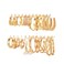 17IF 12 Pairs Golden Hoop Earring Set for Women Chunky Smooth Surface Trendy Big Small Stud Earring Lightweight Twisted Pearl Ear PackB