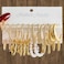 17IF 12 Pairs Golden Hoop Earring Set for Women Smooth Surface Trendy Big to Small Chunky Stud Earring Lightweight Twisted Pearl Ear PackC