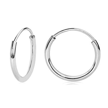 Olivia's Collection 14k White Gold Endless Hoop Earrings 10x10mm