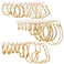 17IF 16 Pairs Golden Hoop Earring Set for Women Chunky Earring Multipack Hypoallergenic Trendy Big Small Hoop Earring Lightweight Twisted Statement Ear Pack
