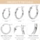 Fcebsty 3 Pairs 925 Sterling Silver Hoop Earrings Small White Gold Plated Hoop Earrings for Women 13mm 15mm 20mm