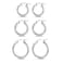 Fcebsty 3 Pairs 925 Sterling Silver Hoop Earrings Small White Gold Plated Hoop Earrings for Women 13mm 15mm 20mm