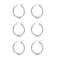 Fcebsty 3 Pairs 925 Sterling Silver Post Hoop Earrings Small White Gold Plated Hoop Earrings for Women 13mm3