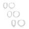 ALEXCRAFT 3 Pairs Small Huggie Hoop Earrings Set White Gold Hypoallergenic Silver Huggie Hoops Earrings for Women