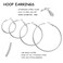 YINCUO 4 Pairs Stainless Steel Hoop Silver 30405060 mm Earrings for Women Hoops Hypoallergenic Thin Lightweight Dangle Set