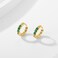 Showself 6MM Mini Hoop Earring Gold Green Tragus Helix Cartilage Rook Micro Ear Hoops Earring Cubic Zirconia CZ Tiny Huggie Hoop Earrings for Women 20G