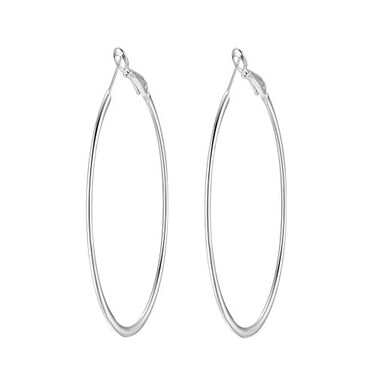 Kokoma 90mm Hoop Earrings for Women White Gold