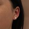 CHIC &amp; Ball Huggie Hoop Earrings 925 Sterling Silver White Simulated Shell Pearl Half Hoop Earring Little Ball Huggie Earring Hug Hoop Earring Huggy Earring for Women